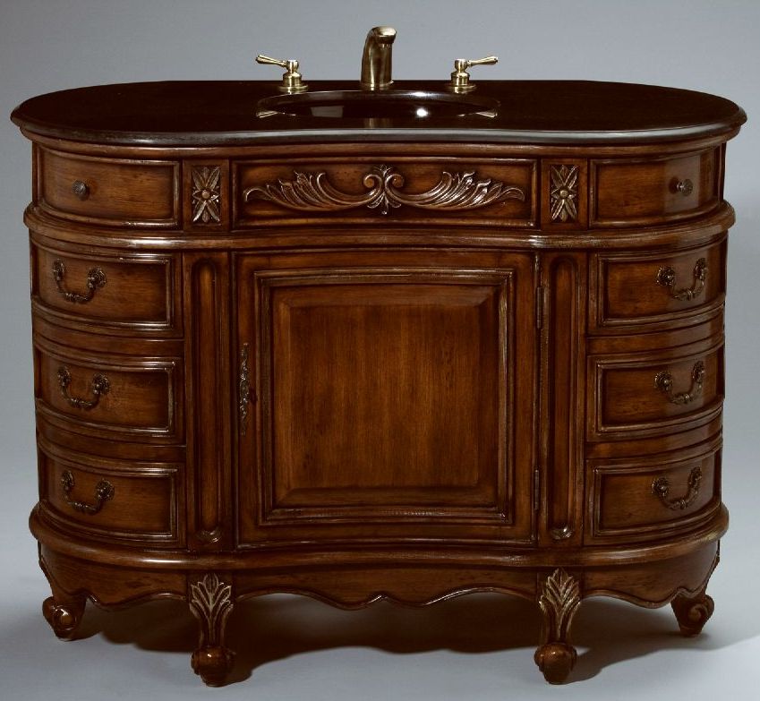 48inch Essa Vanity Side Drawers Vanity Carved Accents Vanity